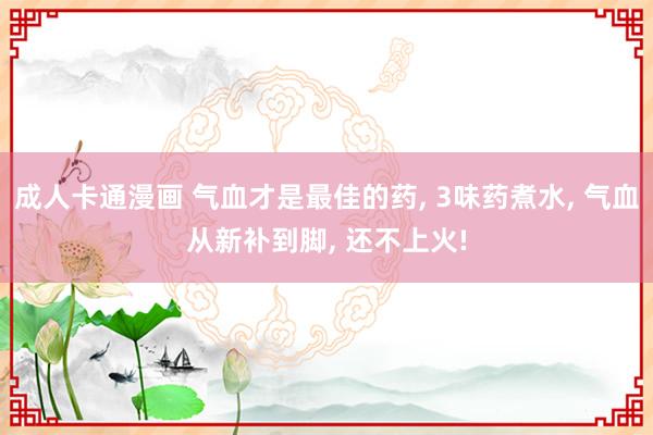 成人卡通漫画 气血才是最佳的药, 3味药煮水, 气血从新补到脚, 还不上火!