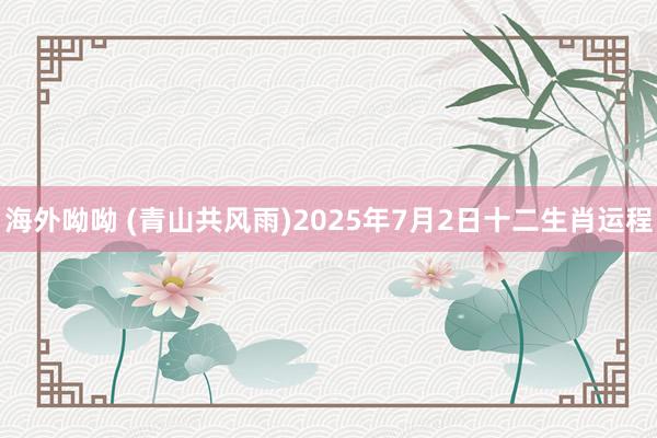 海外呦呦 (青山共风雨)2025年7月2日十二生肖运程